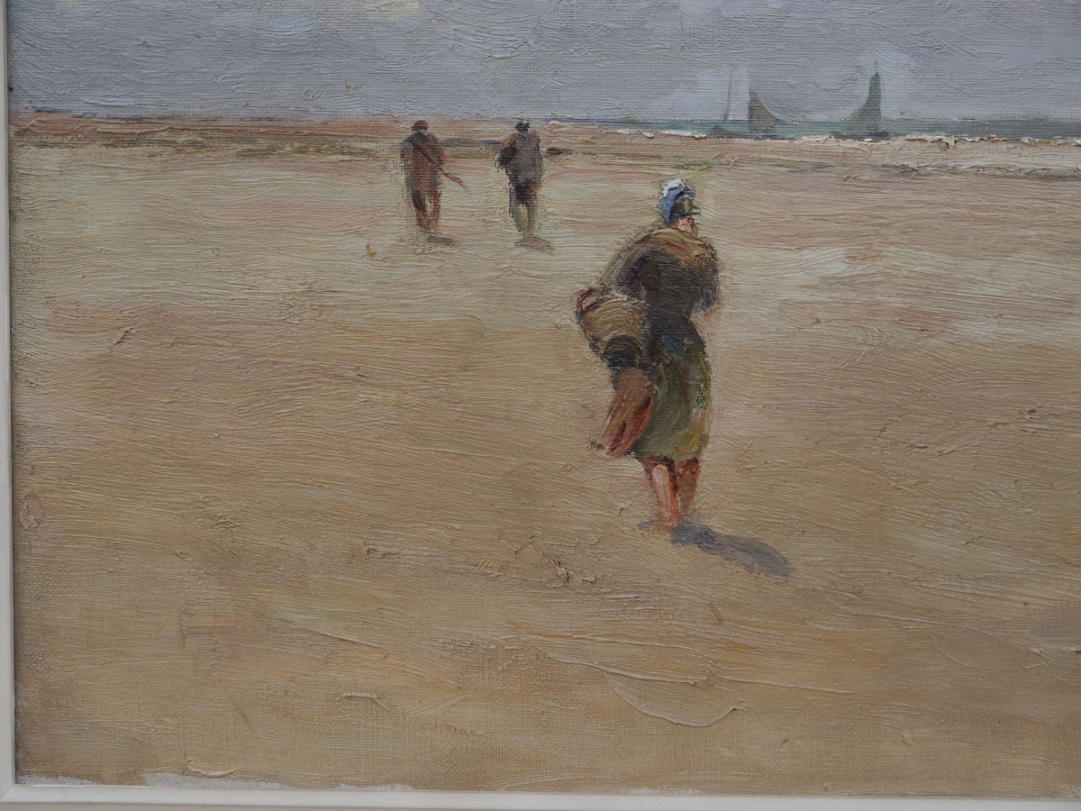Berck Plage Shrimp Fishing, Henry Caron (1860-1941),abbeville-photo-3
