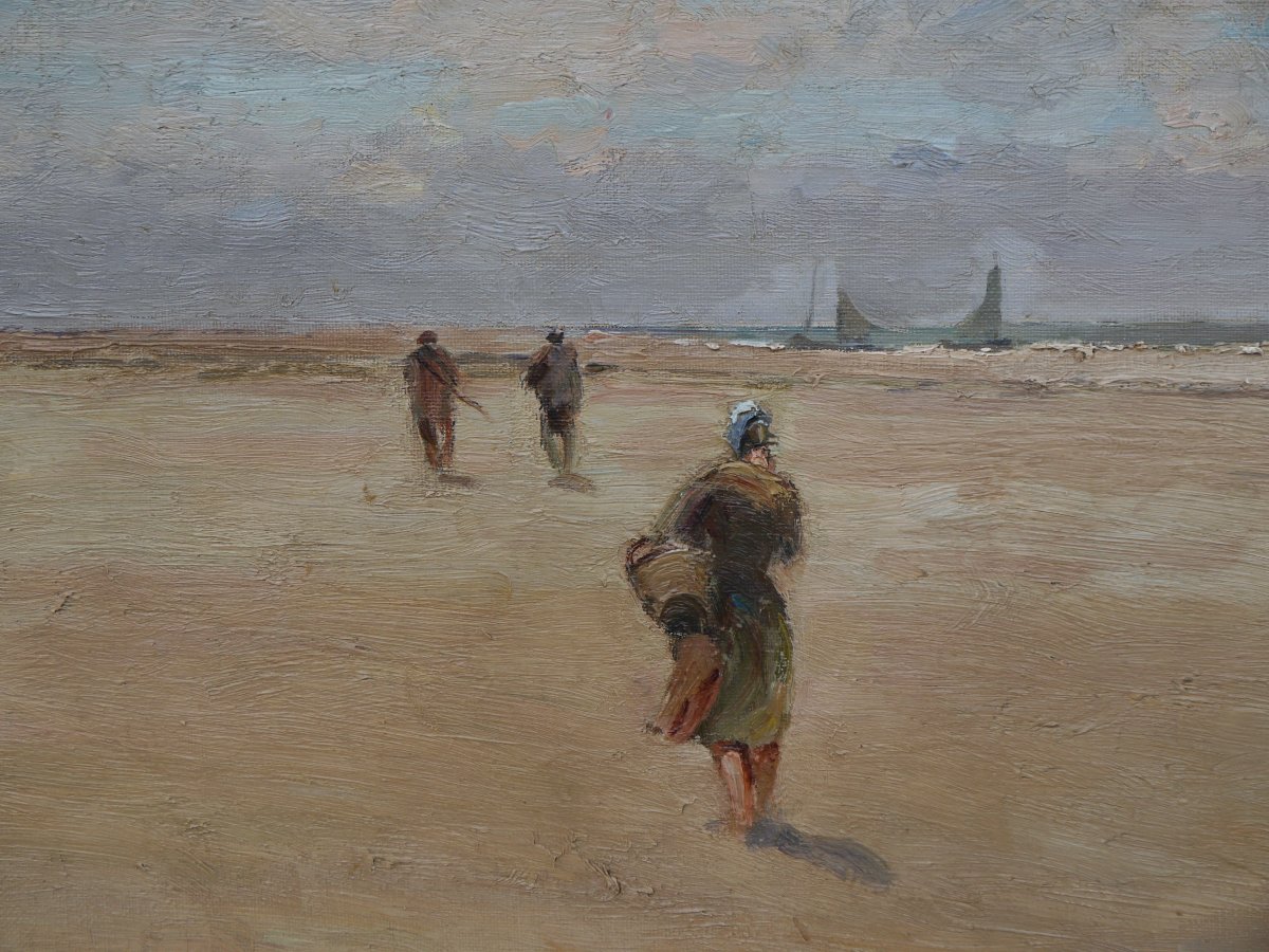 Berck Plage Shrimp Fishing, Henry Caron (1860-1941),abbeville-photo-4