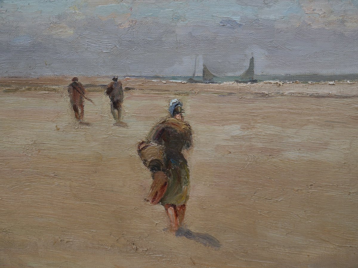 Berck Plage Shrimp Fishing, Henry Caron (1860-1941),abbeville-photo-5