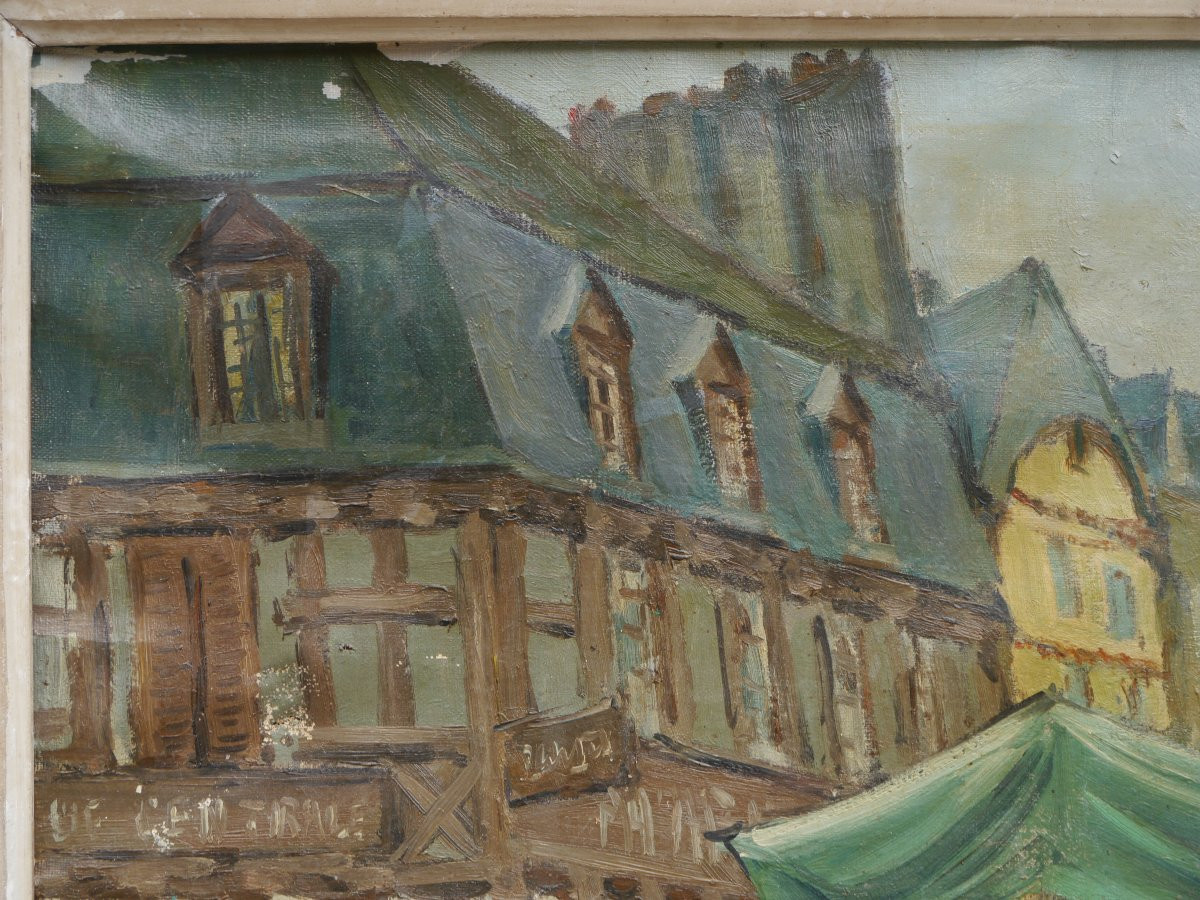 Marché à Pontivy en Bretagne par Forestier vers 1930/50-photo-3