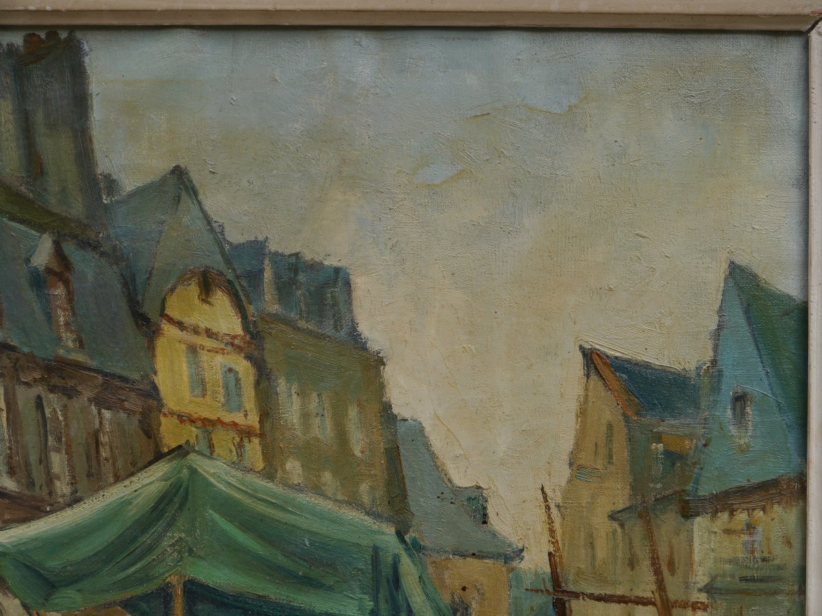 Marché à Pontivy en Bretagne par Forestier vers 1930/50-photo-4