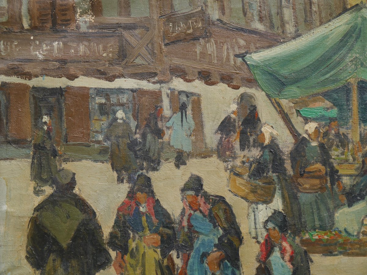 Marché à Pontivy en Bretagne par Forestier vers 1930/50-photo-4