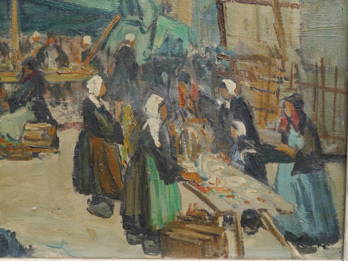 Marché à Pontivy en Bretagne par Forestier vers 1930/50-photo-6
