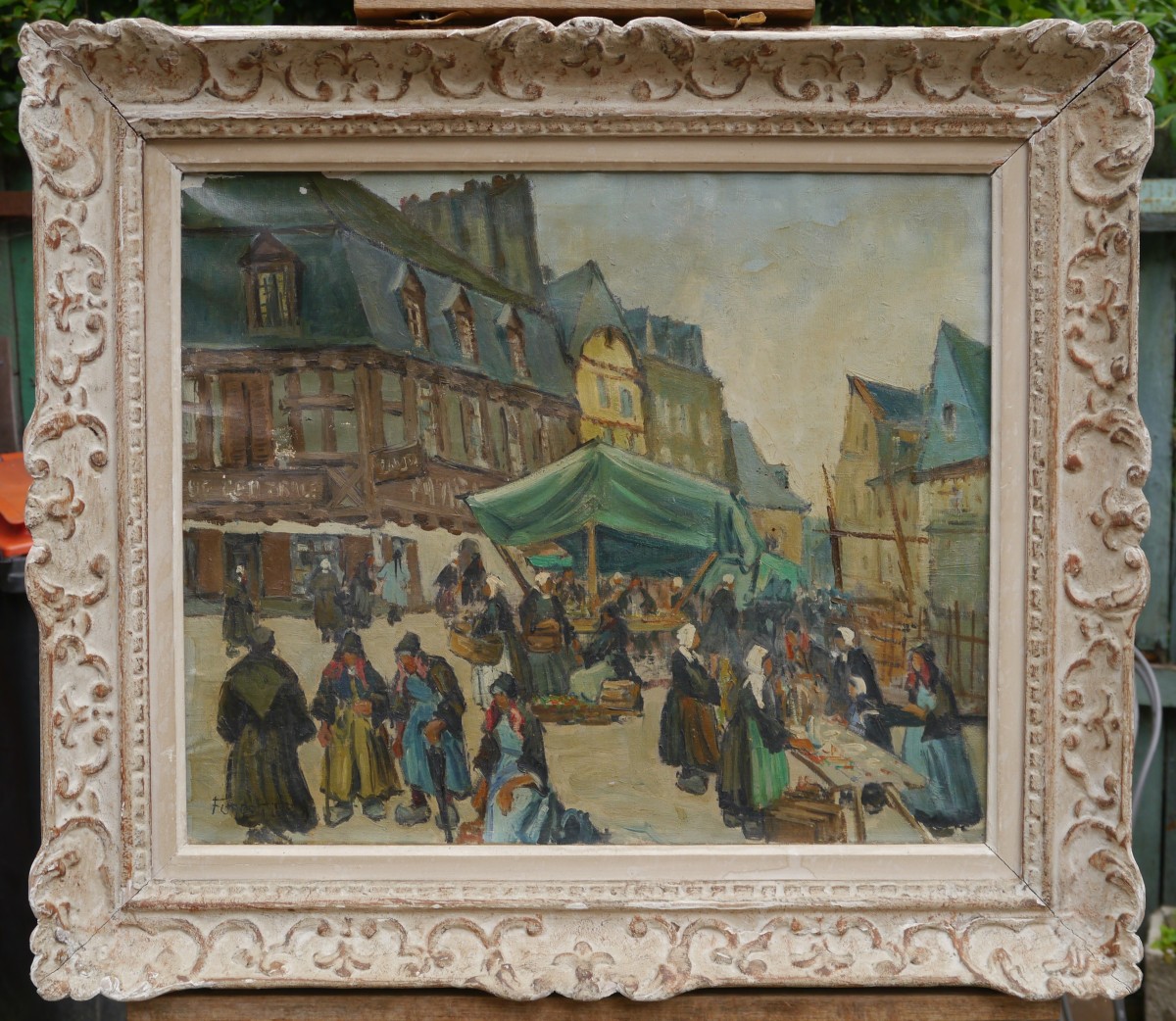 Marché à Pontivy en Bretagne par Forestier vers 1930/50