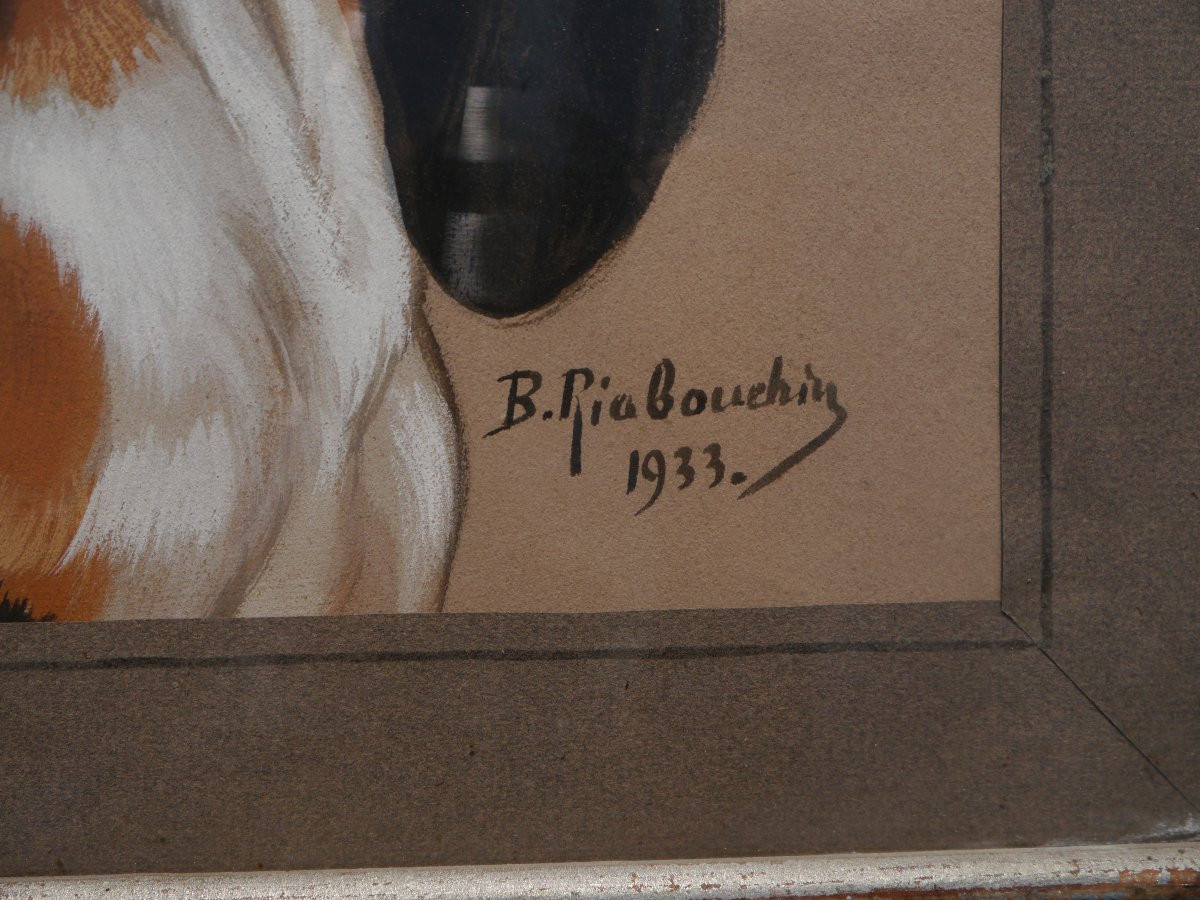 Couple de chiens de meute tricolore. Boris Rabouchinsky / RIAB (1898-1975)-photo-6