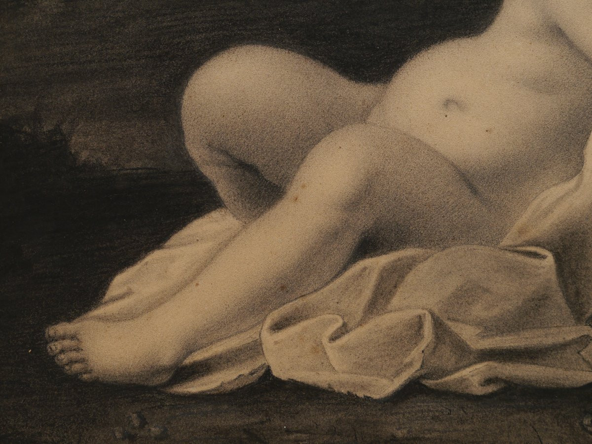 Dessin 1799, "Cupidon" par Sophie Guillemard (1780-?) d'après Bartolomeo Schedoni.-photo-6