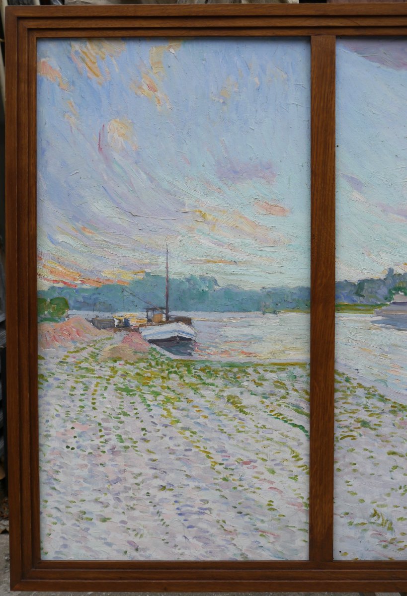 Grand triptyque ville de Mayenne vers 1930, Château et Basilique-photo-2