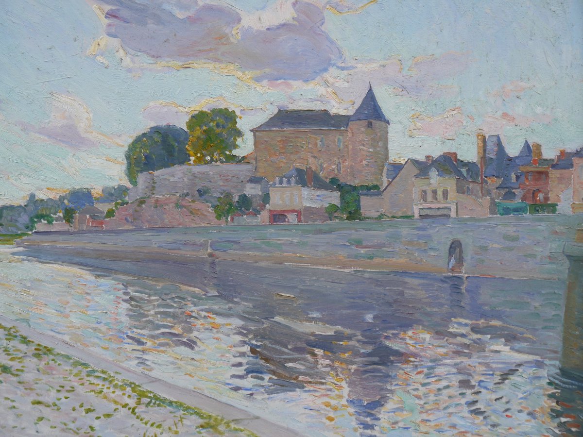 Grand triptyque ville de Mayenne vers 1930, Château et Basilique-photo-4