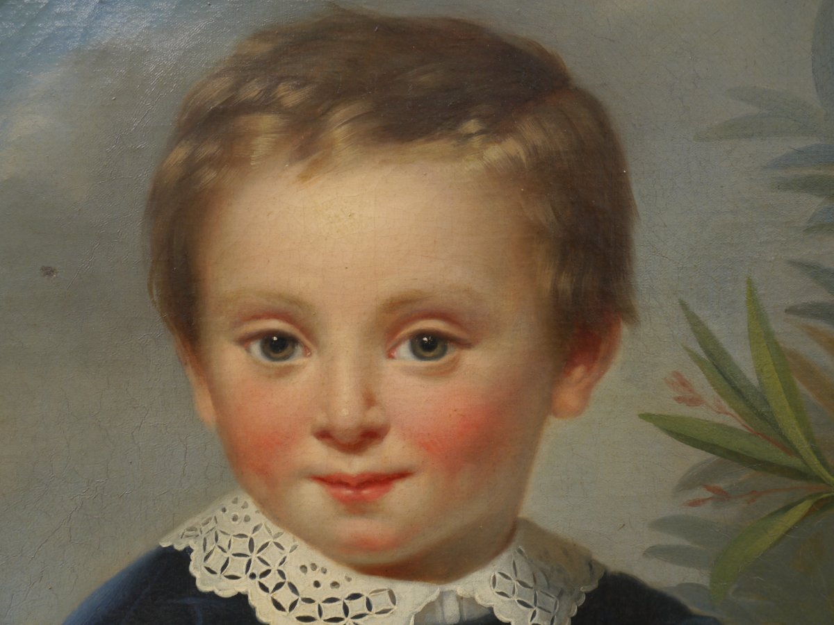 Deux portraits d'enfants vers 1850. Léonie PRIN (1820-?)-photo-4