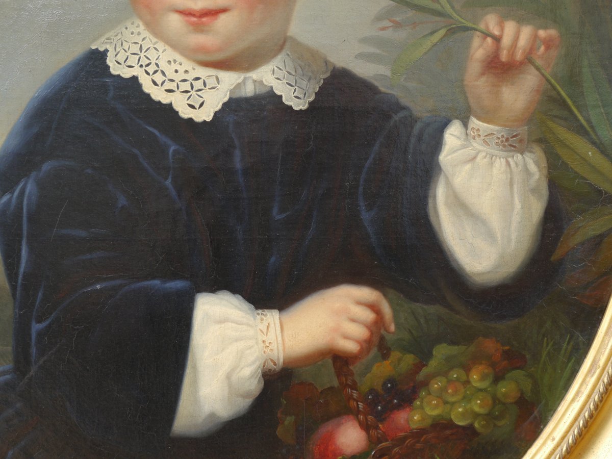 Deux portraits d'enfants vers 1850. Léonie PRIN (1820-?)-photo-1