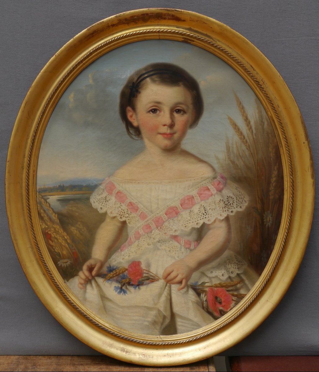Deux portraits d'enfants vers 1850. Léonie PRIN (1820-?)-photo-3