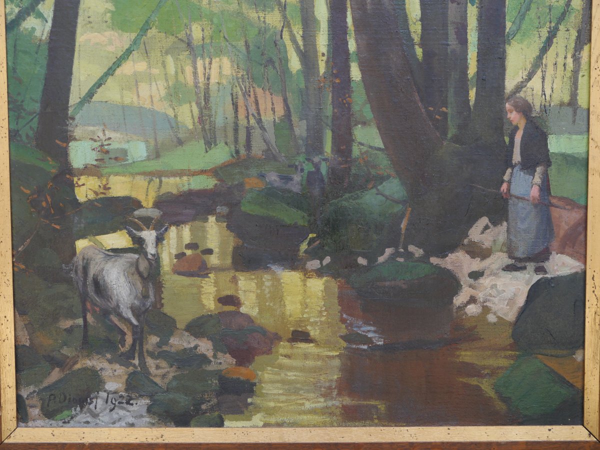 Pierre Dionisi (1904–1970). A Goat Herder And Her Goats-photo-4