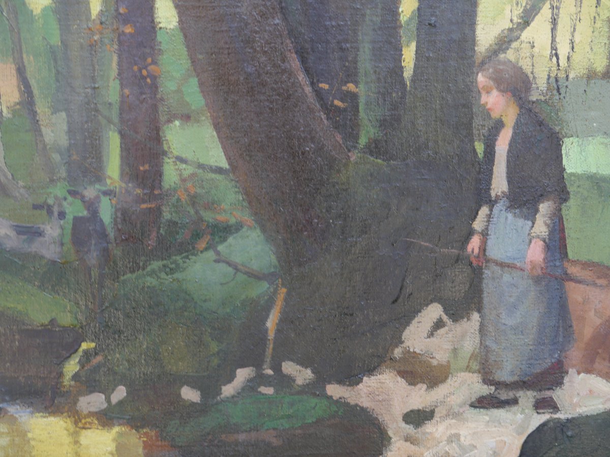 Pierre Dionisi (1904–1970). A Goat Herder And Her Goats-photo-3