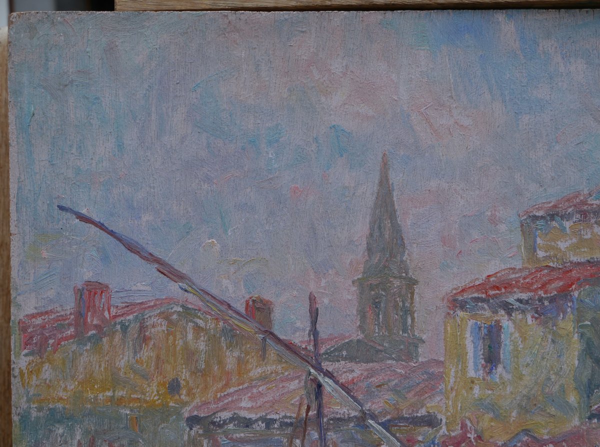 Henri AURRENS (1873-1934). Barques amarrées. Martigues, Ferrieres,Saint-Louis d'Anjou ?-photo-4