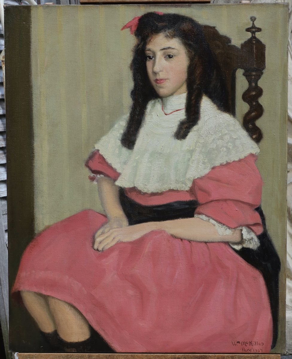 William MACKILLOP ou McKILLOP (1878-1937). Jeune fille pensive.-photo-6