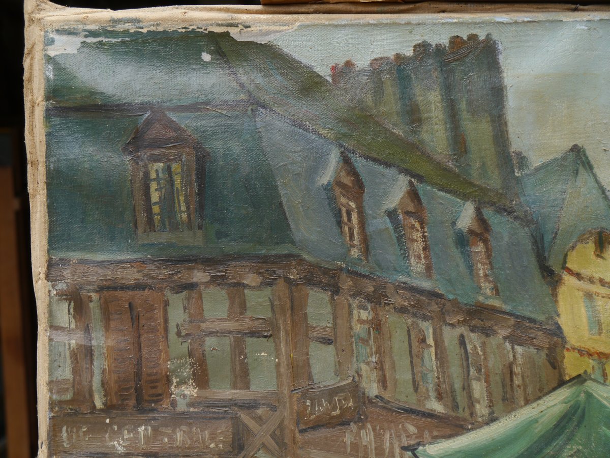 Marché à Pontivy en Bretagne par Forestier vers 1930/50-photo-3