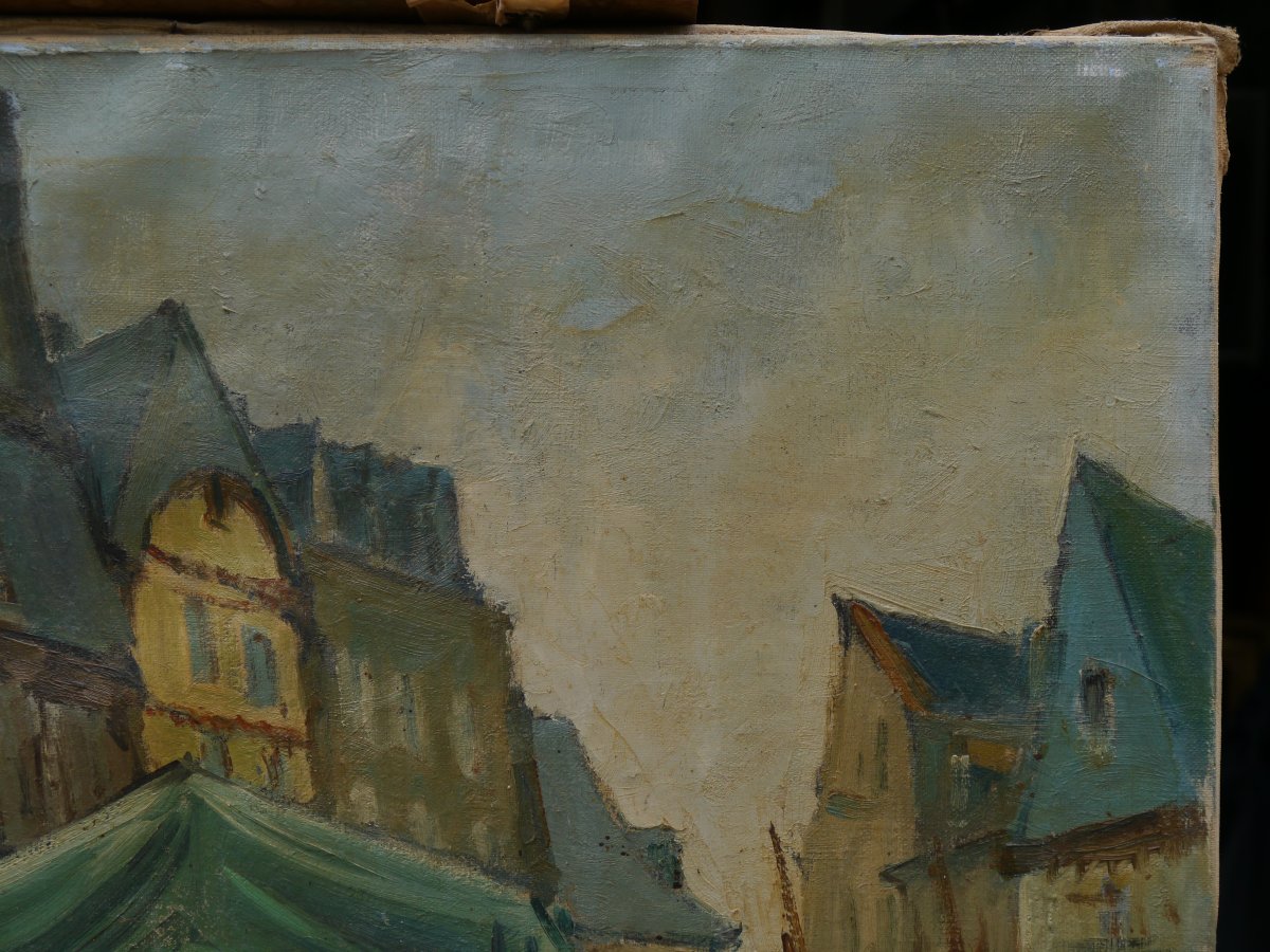 Marché à Pontivy en Bretagne par Forestier vers 1930/50-photo-4