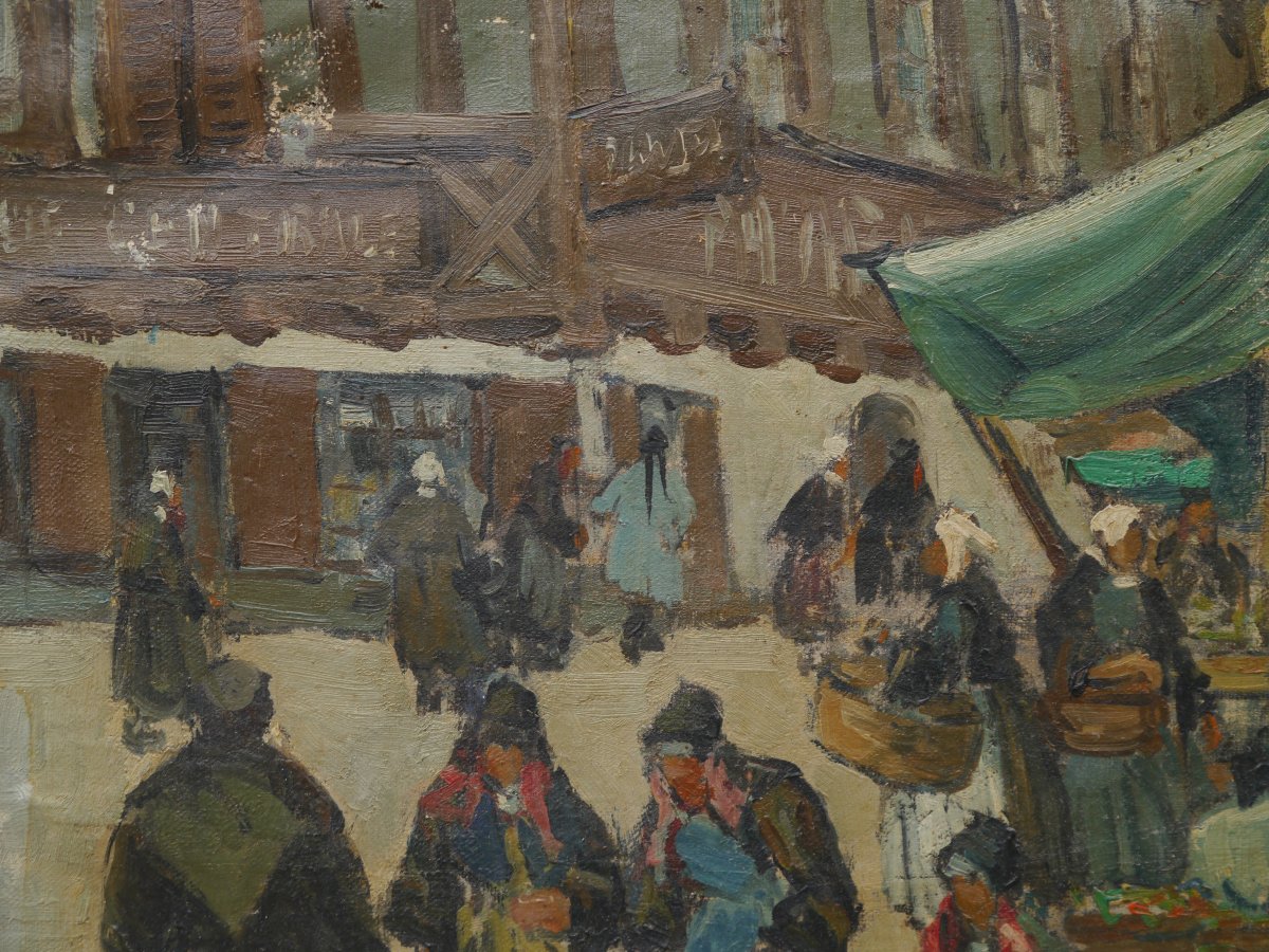 Marché à Pontivy en Bretagne par Forestier vers 1930/50-photo-4