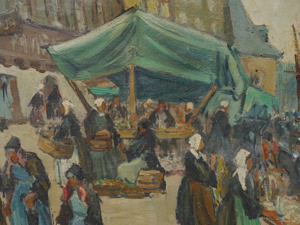 Marché à Pontivy en Bretagne par Forestier vers 1930/50-photo-5