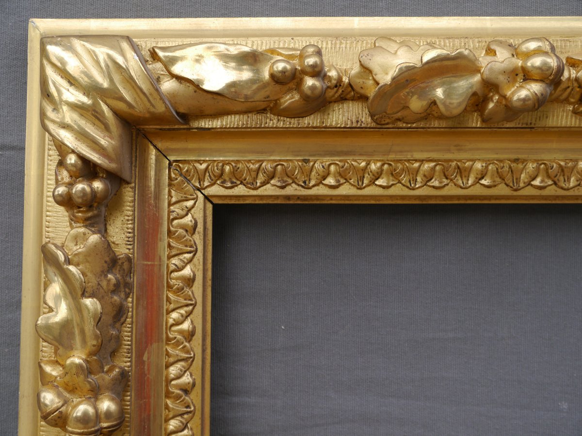 Beautiful 19th-century Gilded Frame, 64x52.5 Cm, For 15f Size-photo-3