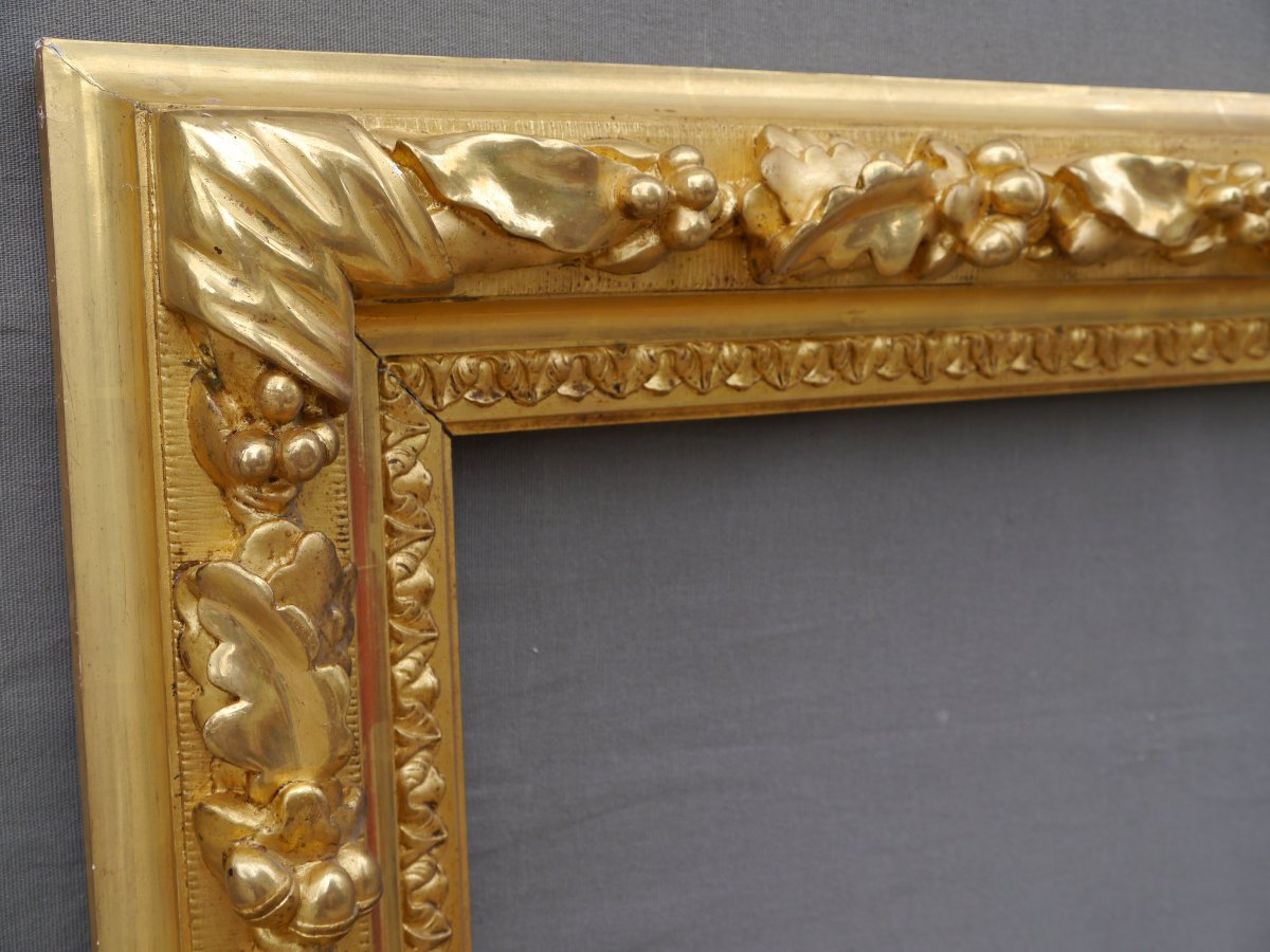 Beautiful 19th-century Gilded Frame, 64x52.5 Cm, For 15f Size-photo-4