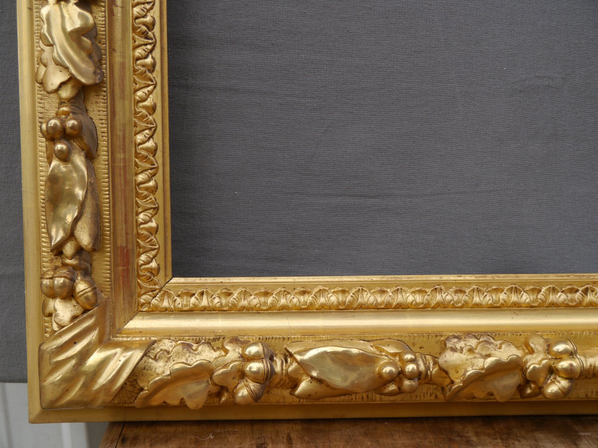 Beautiful 19th-century Gilded Frame, 64x52.5 Cm, For 15f Size-photo-4