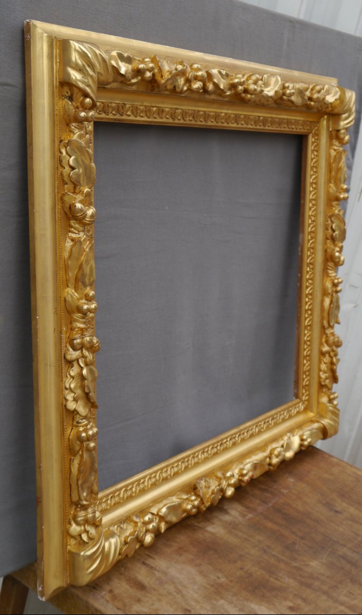Beautiful 19th-century Gilded Frame, 64x52.5 Cm, For 15f Size-photo-5