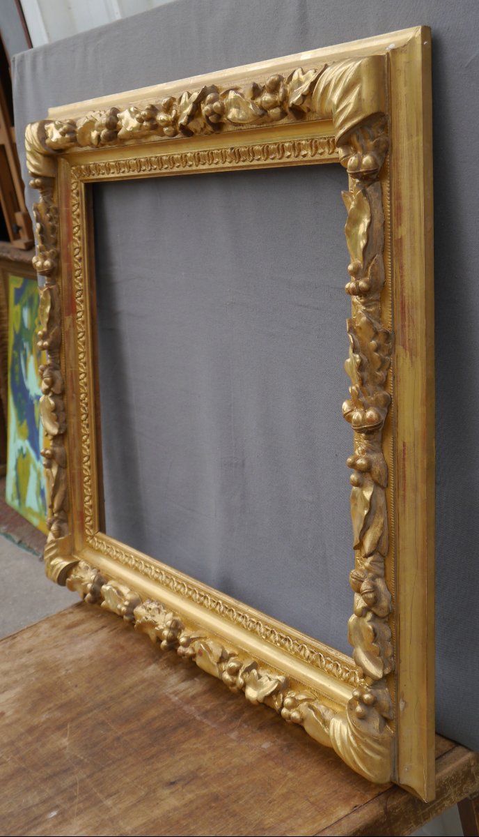 Beautiful 19th-century Gilded Frame, 64x52.5 Cm, For 15f Size-photo-6