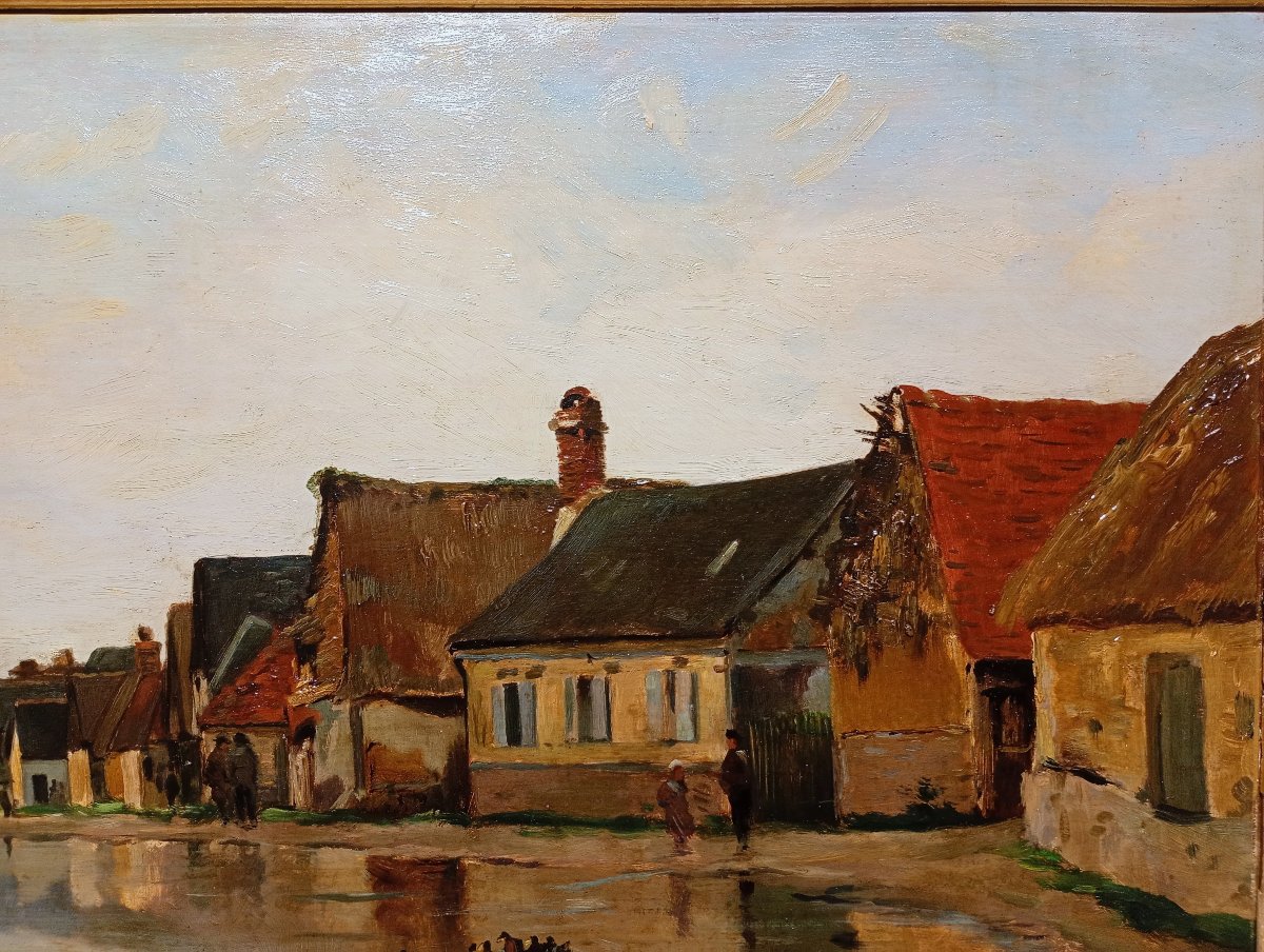 Hippolyte Camille DELPY (1842-1910). L'étang de Berneval en Normandie, vers 1880-photo-4