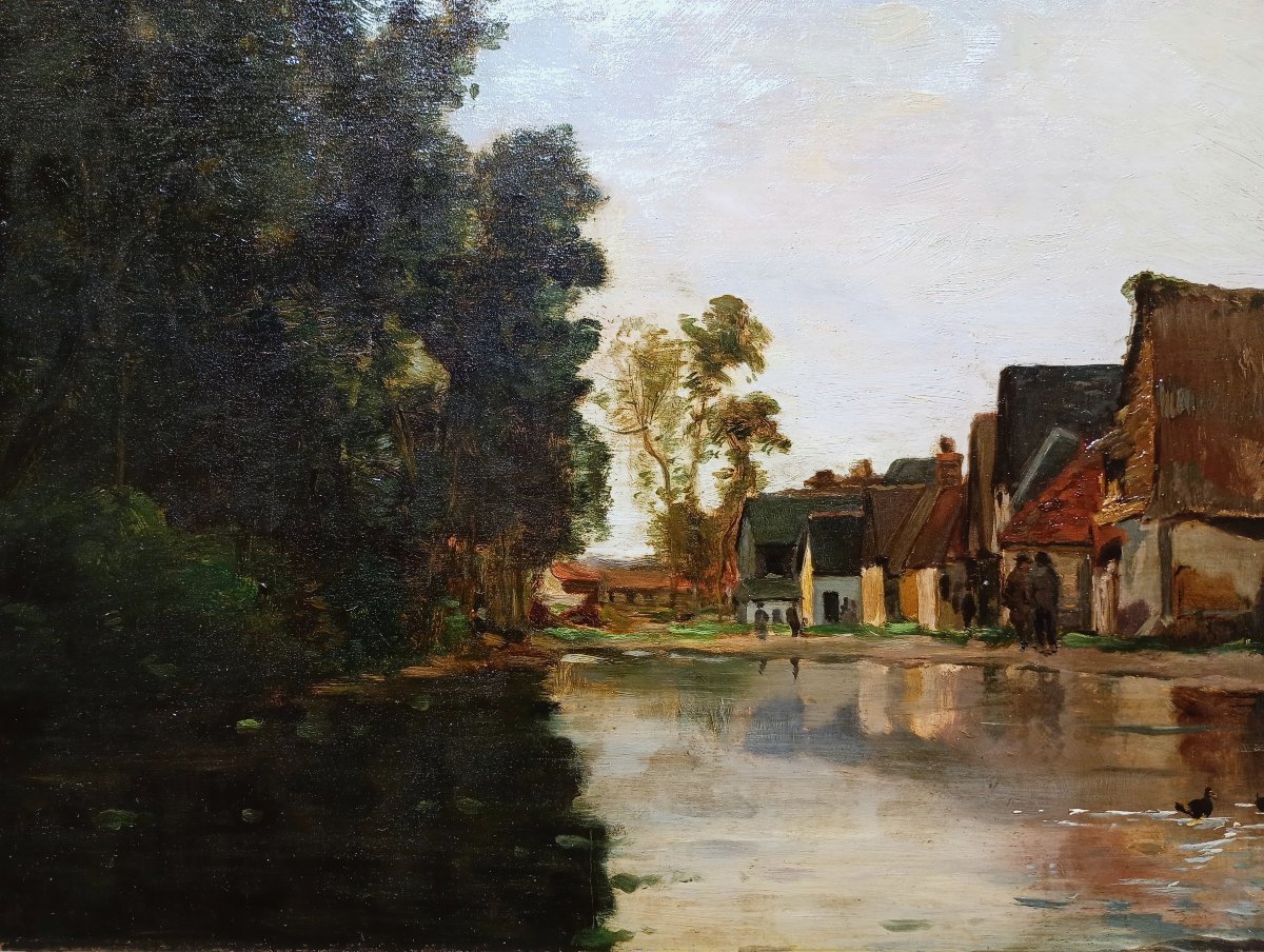Hippolyte Camille DELPY (1842-1910). L'étang de Berneval en Normandie, vers 1880-photo-2