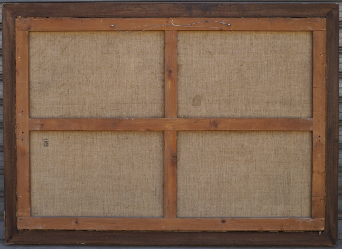 Le Doubs à Thoraise Franche-Comté, par L. Sauget, grand tableau.-photo-8