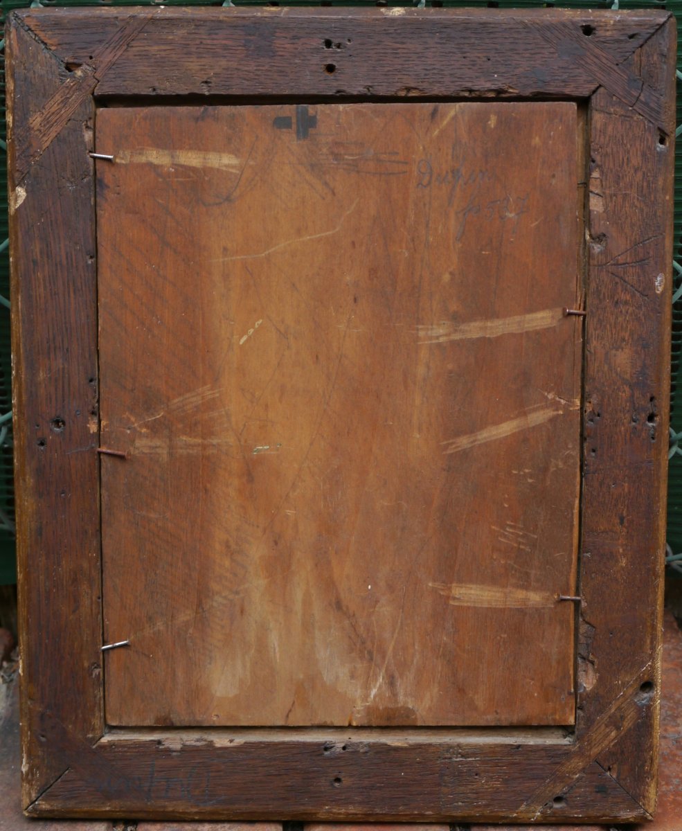 Portrait d'un joli bébé, Ecole fin 19è dans cadre ancien 18è Louis XVI-photo-2