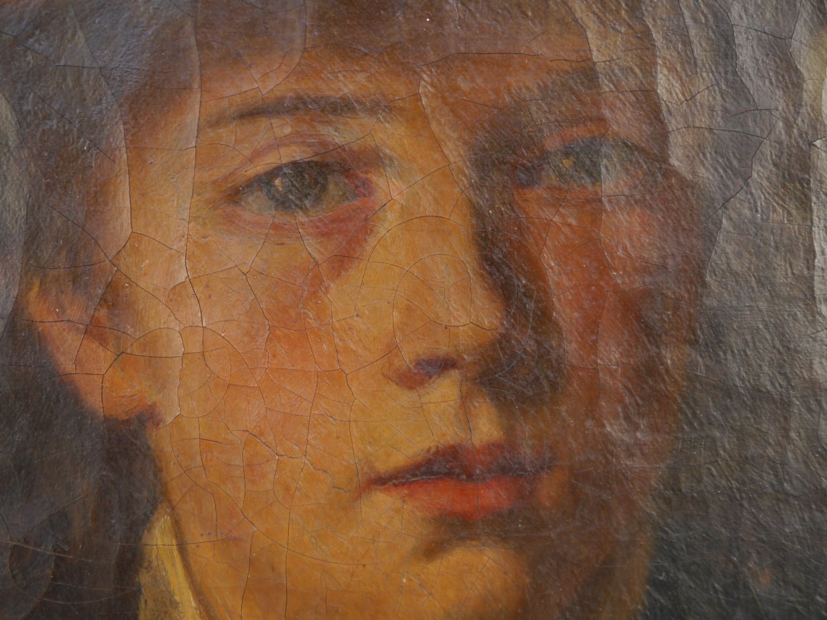 Portrait d'enfant au chapeau à son repas, Ecole XIXè-photo-4