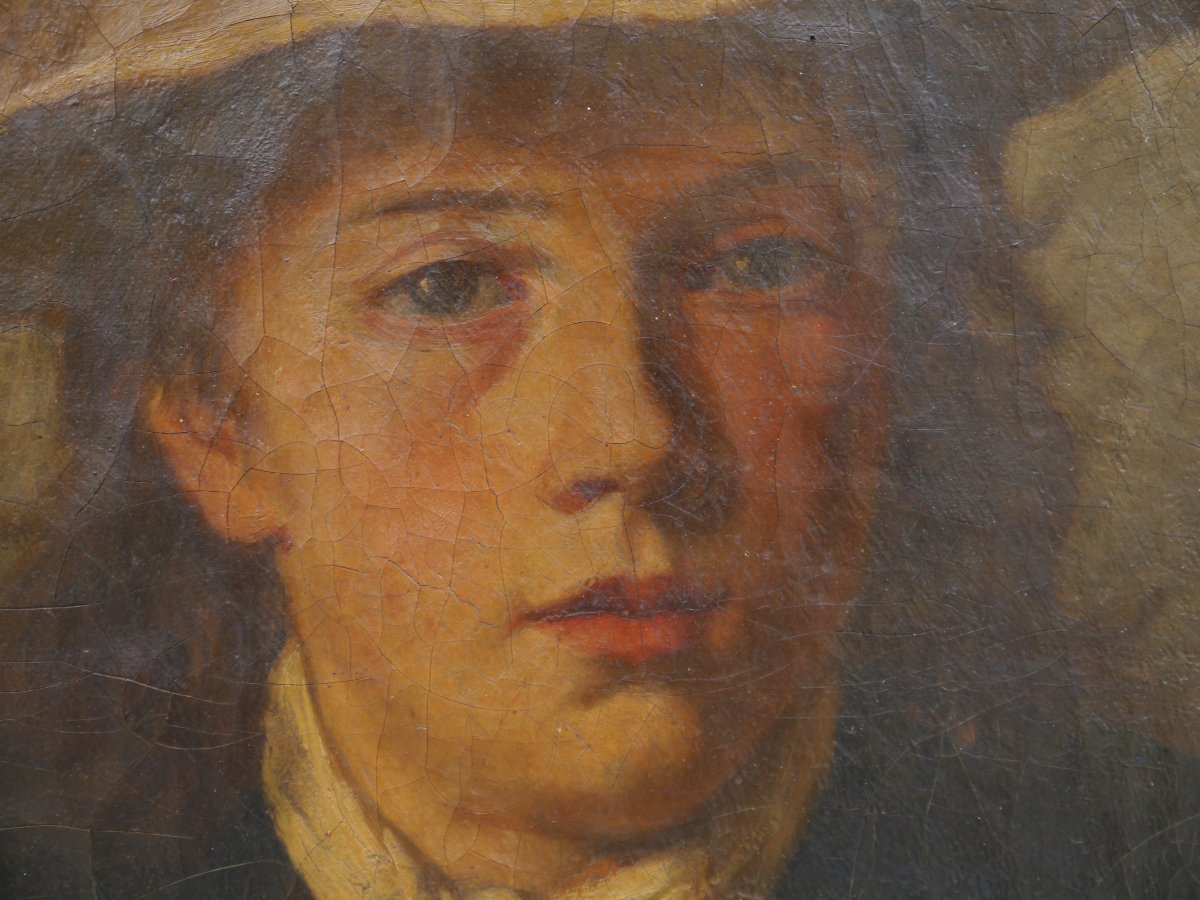 Portrait Of A Child Wearing A Hat At Mealtime, 19th-century School-photo-4