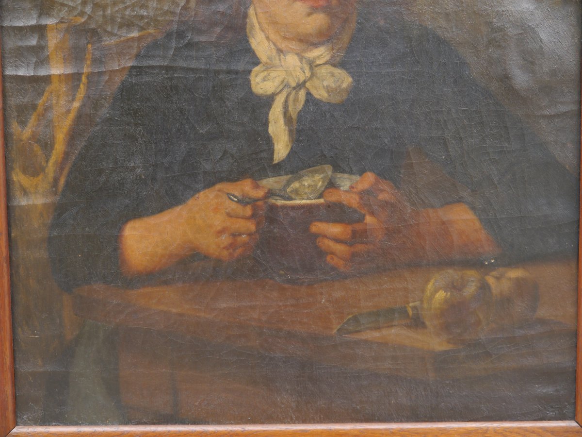 Portrait Of A Child Wearing A Hat At Mealtime, 19th-century School-photo-7