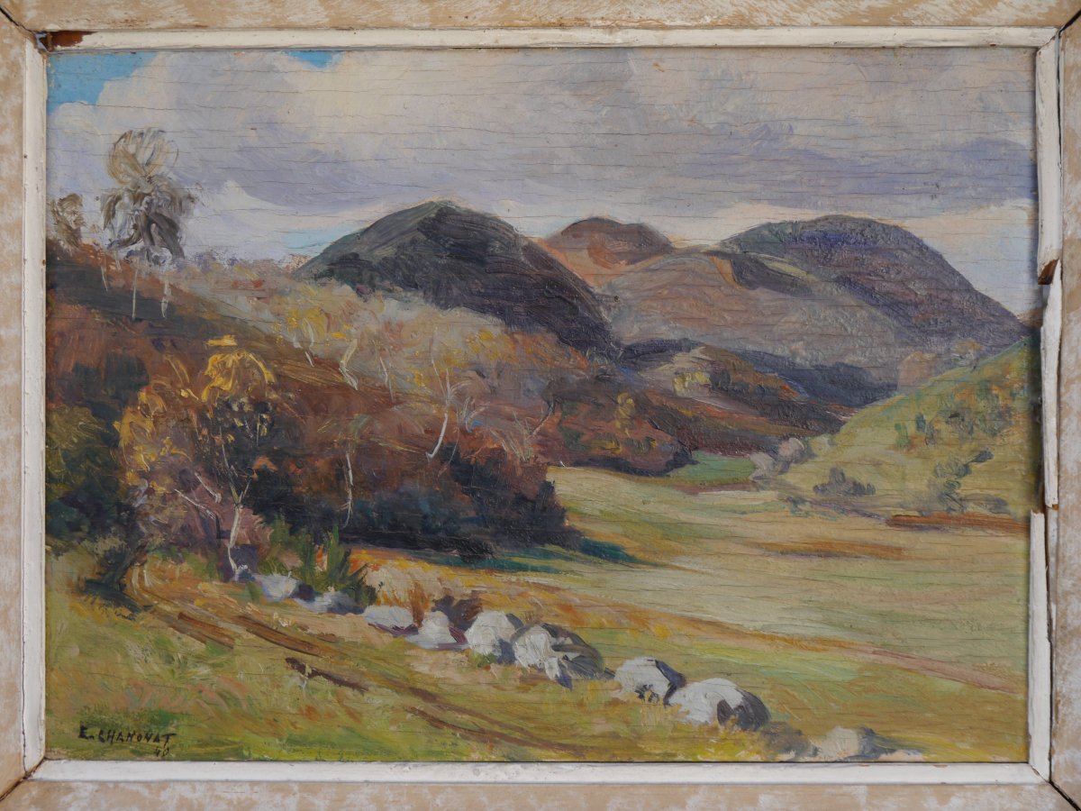 Ernest CHANONAT (1907-1995). Paysage d'Auvergne, Puy-de-Dôme, Murol-photo-2