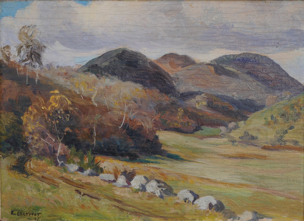 Ernest CHANONAT (1907-1995). Paysage d'Auvergne, Puy-de-Dôme, Murol