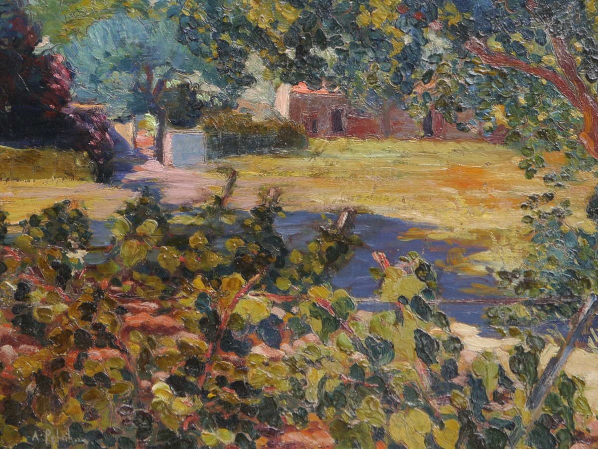 Entrée d'une propriété dans le sud, Var ?  Auguste PELABON (1863-1932)-photo-2