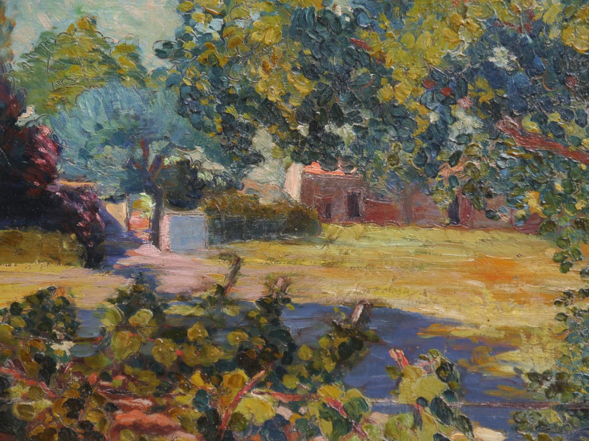 Entrée d'une propriété dans le sud, Var ?  Auguste PELABON (1863-1932)-photo-3