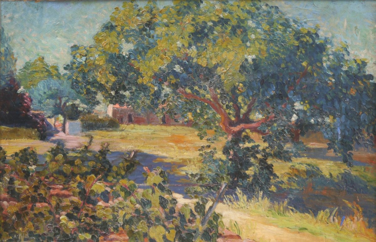 Entrée d'une propriété dans le sud, Var ?  Auguste PELABON (1863-1932)
