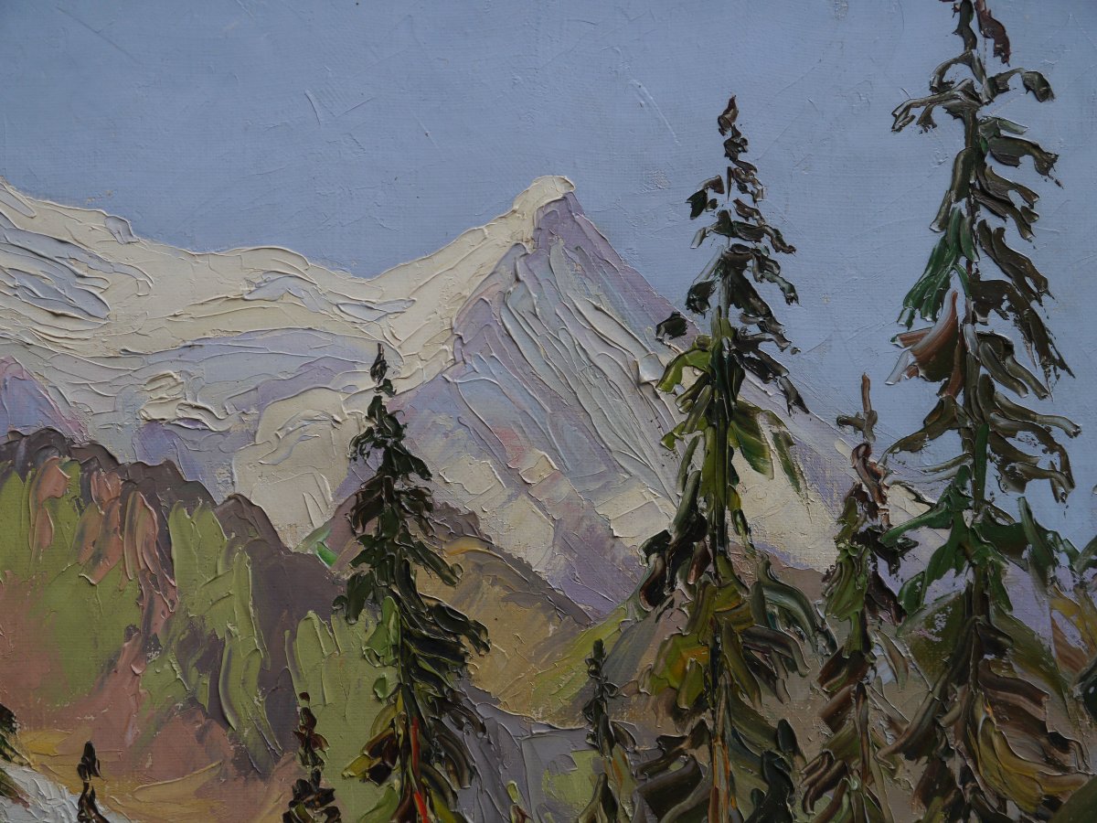 Chamonix, The Aiguille Du Goûter, By A. Walter, 20th Century. Mont Blanc.-photo-3