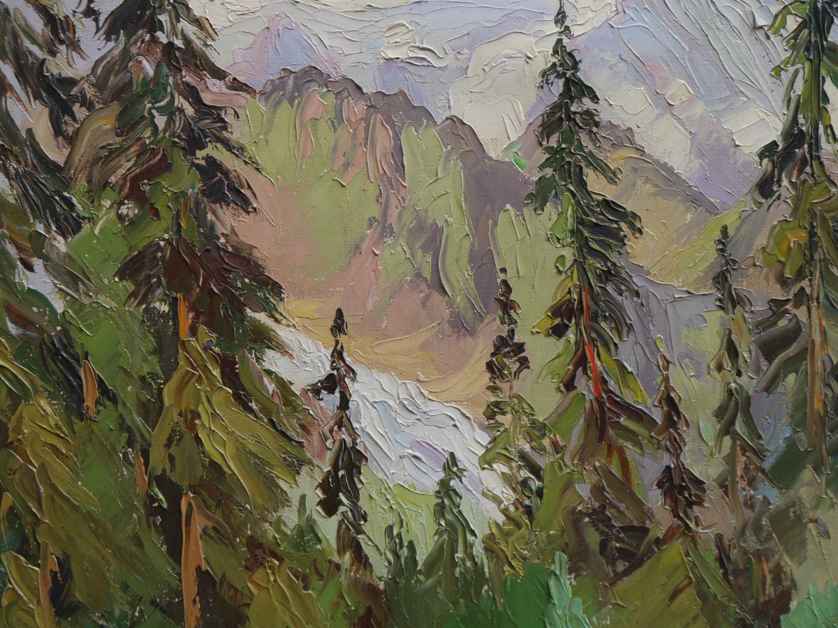 Chamonix, The Aiguille Du Goûter, By A. Walter, 20th Century. Mont Blanc.-photo-4
