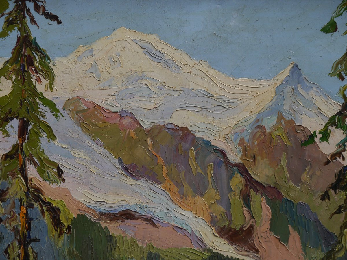 Chamonix, Dôme Du Goûter, By A. Walter, 20th Century. Mont Blanc.-photo-3