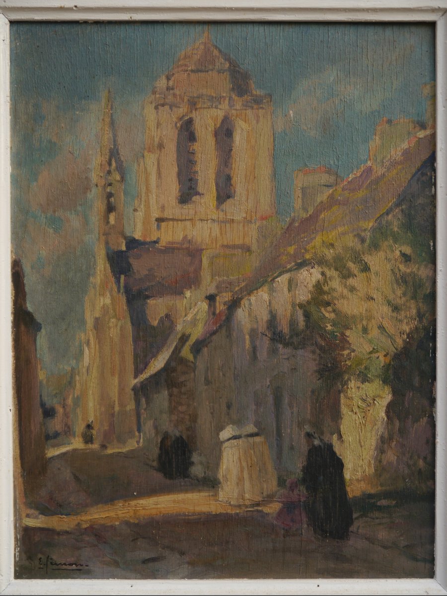 Emile Simon (1890–1976).  Breton Women On Their Way To Church In Locronan-photo-2
