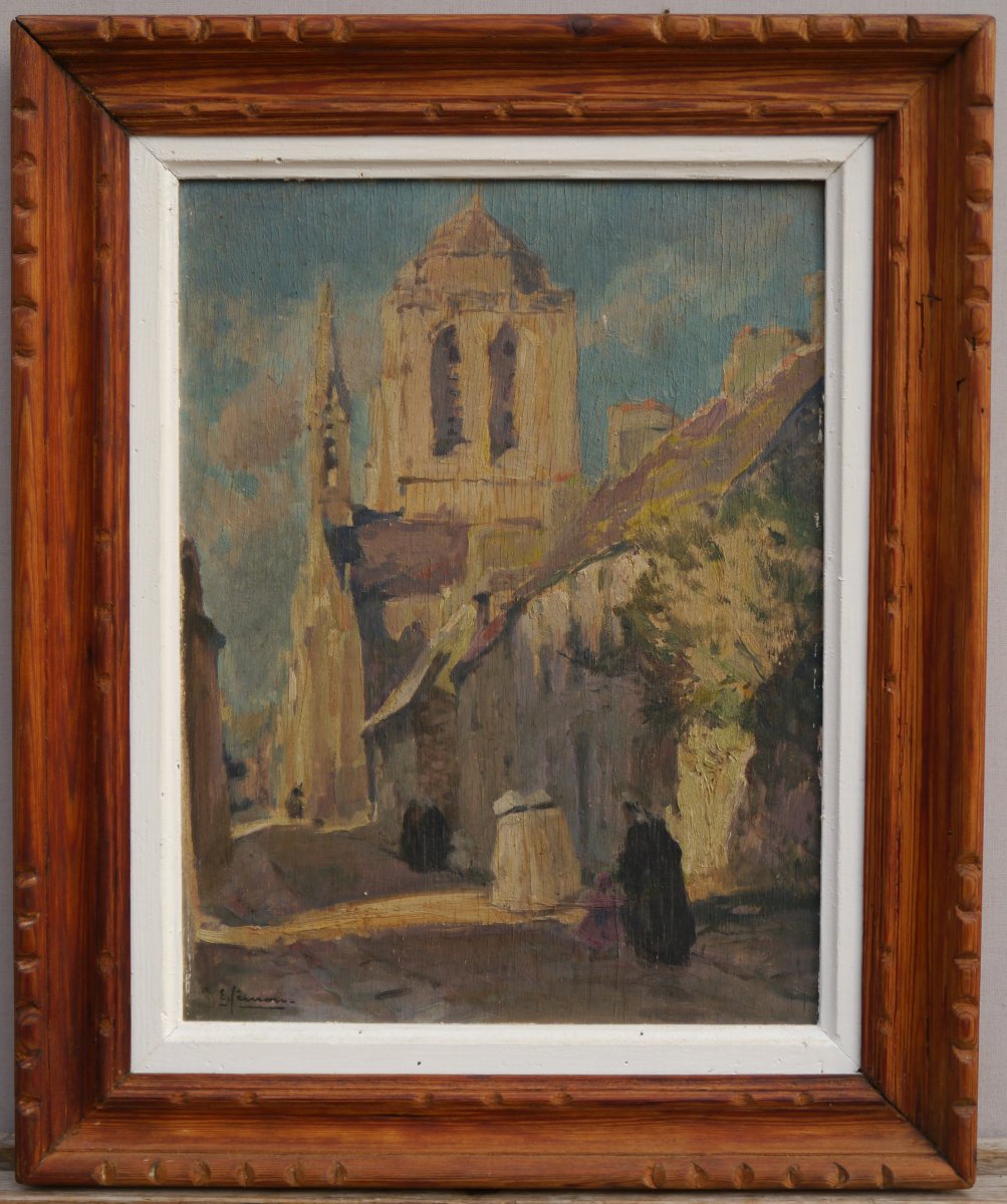 Emile Simon (1890–1976).  Breton Women On Their Way To Church In Locronan-photo-3