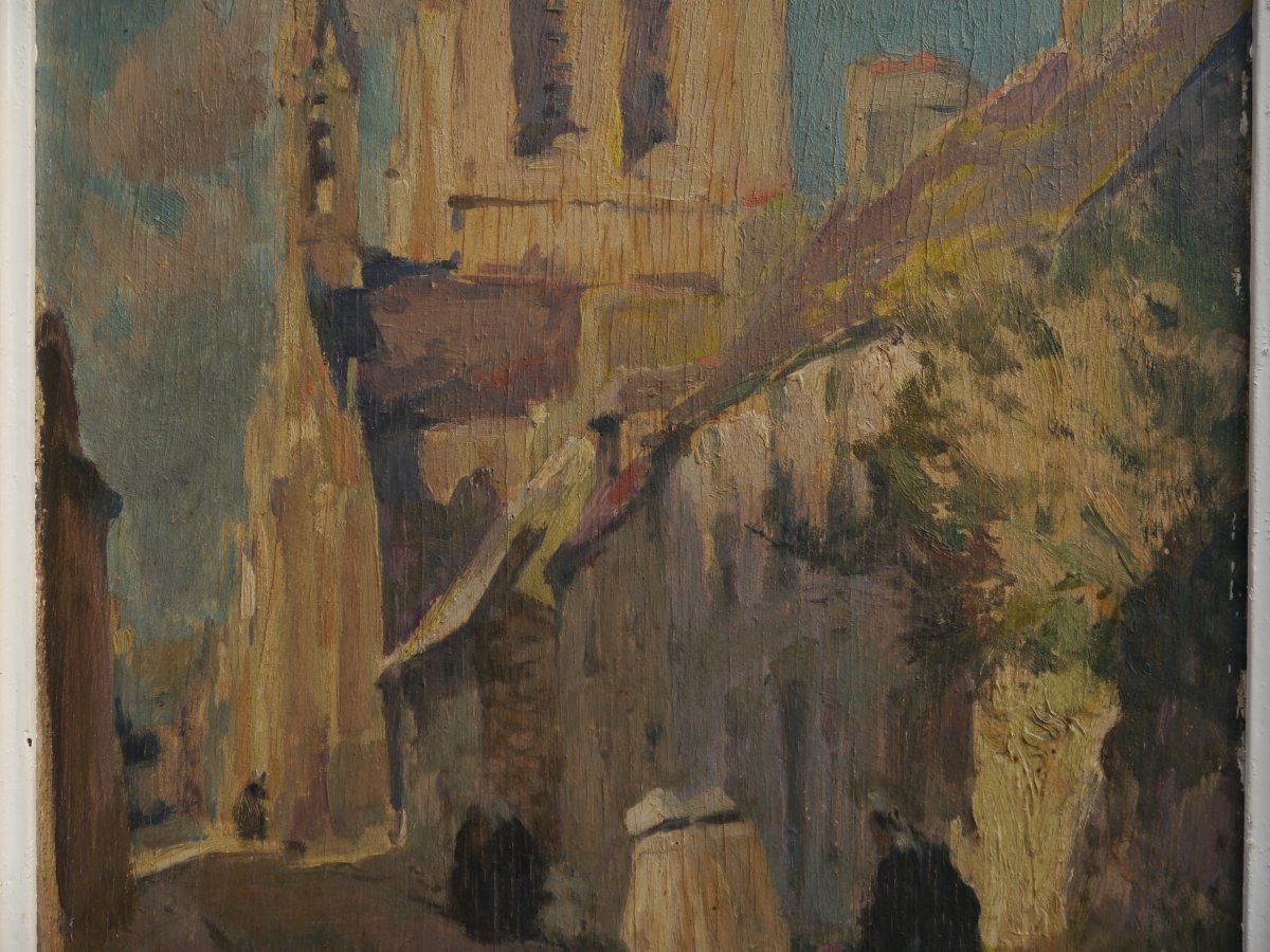 Emile Simon (1890–1976).  Breton Women On Their Way To Church In Locronan-photo-1