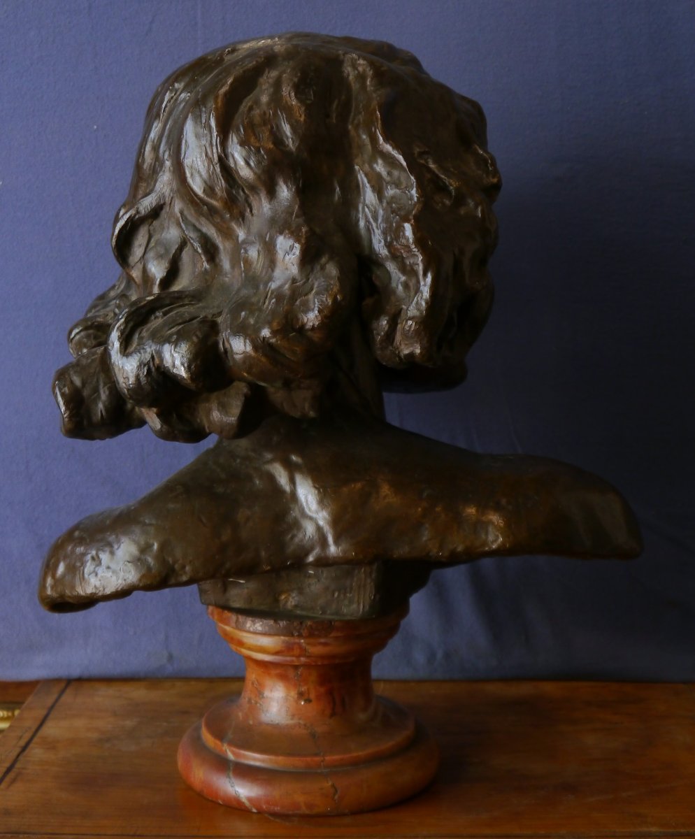 Head Of A Young Man, Bronze. Pierre Granet (1843–1910)-photo-5
