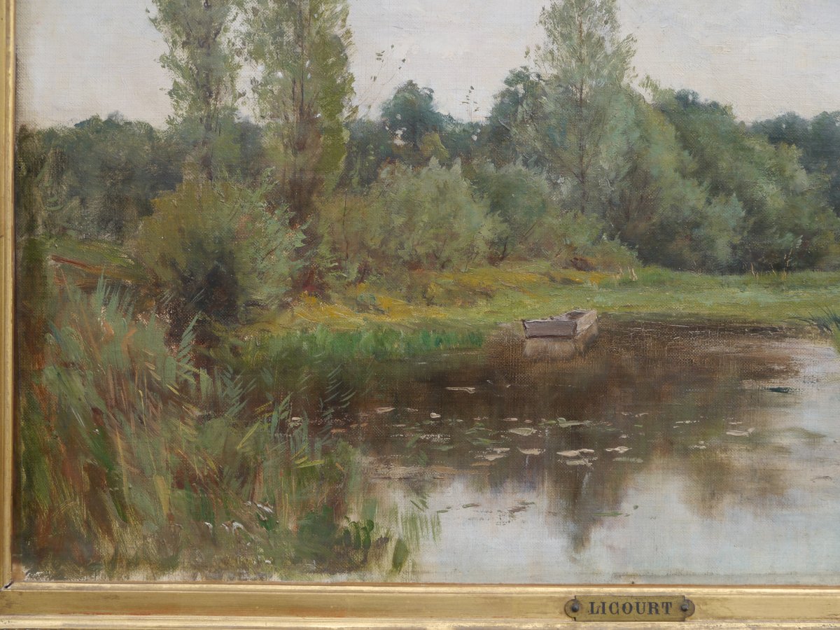 Paysage à la rivière, Lorraine ?  Paul LICOURT (1846-1937)-photo-3
