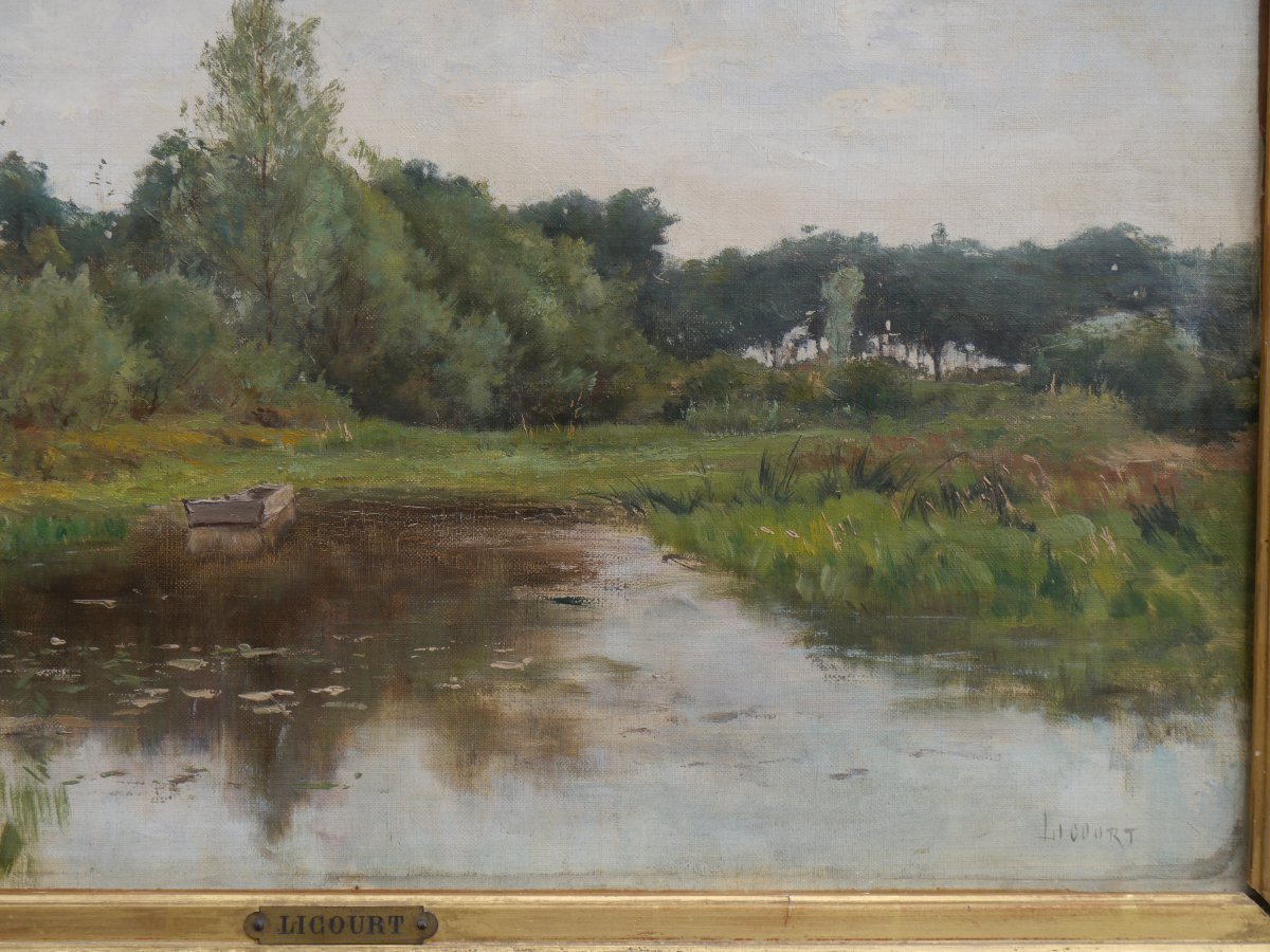 Paysage à la rivière, Lorraine ?  Paul LICOURT (1846-1937)-photo-4