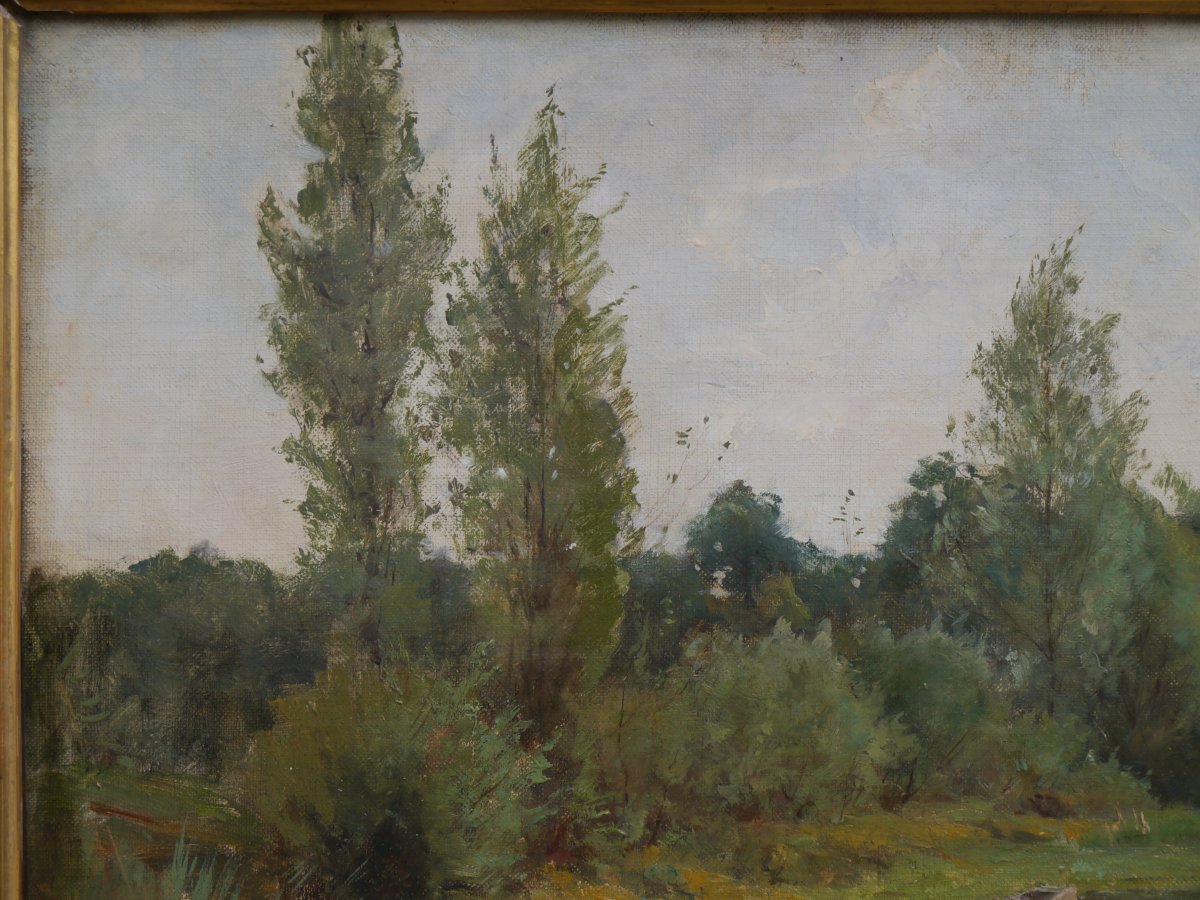 Paysage à la rivière, Lorraine ?  Paul LICOURT (1846-1937)-photo-2